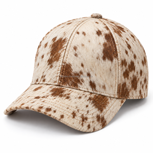 Black White <b>Animal</b> Print Adjustable Fit Fashion Casual <b>Hat</b> OEM Service High Quality Unisex 6-Panel Cap Cowhide Hair On Hide - Product Image 5