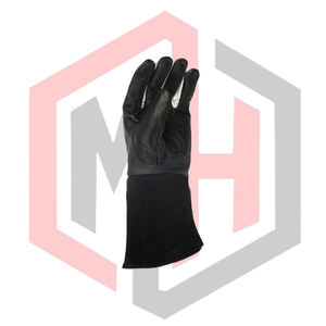 ถุงมือเชื่อมหนังวัวแท้สีดำทั้งชิ้น ระบายอากาศได้ดี ยาว 16 นิ้ว ป้องกันความร้อน ใช้งานทั่วไป ปราศจากซิลิโคน ป้องกันการบาด - Product Image 2