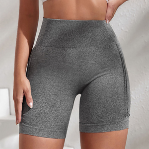 Shorts de yoga côtelés taille haute pour femmes, sans couture, extensibles, pour la gym, le fitness, l'entraînement et le sport - Product Image 1