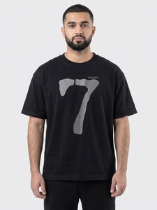 T-shirt noir oversize pour homme, manches courtes, col rond, décontracté, en jersey 100% coton doux, avec motif imprimé 'Believe Cross' sur le devant - Product Image 2