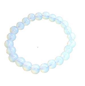 Bracelet rond en opalite Feng Shui fait main pour hommes et femmes, perles rondes de 8 à 10 mm, bijoux de mode énergétiques - Product Image 2
