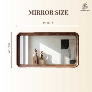 Walnut Rectangular Wall <b>Mirror</b> – Modern Wood Framed <b>Mirror</b> - Product Image 5