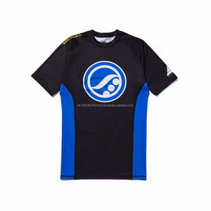 OEM vierge Surf Sports Rashguard transfert de chaleur imprimé Compression Shirt manches longues/courtes MMA Logo personnalisé Polyester/Spandex 280g - Product Image 1