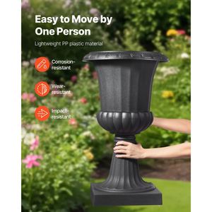 Set di 2 Vasi in Plastica Nera Classici 15,8 X 26,4 Pollici, Versatili per Interni ed Esterni, per Matrimoni e Esposizioni Floreali sul Portico - Product Image 4