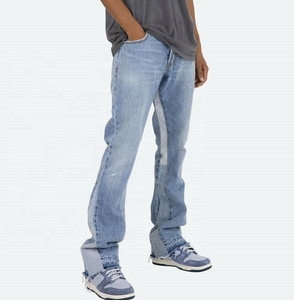 Pantalones Vaqueros Anchos de Mezclilla para Hombre, Estilo Vintage, Desgastados, con Diseño Personalizado, al por Mayor, en Azul - Product Image 6