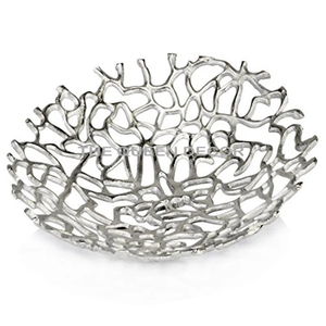 Fabulous Design Aluminum Metal Unique Shape Silver Plated Free Decorative Bowl Kitchen & Table Top Decor - Product Image 2