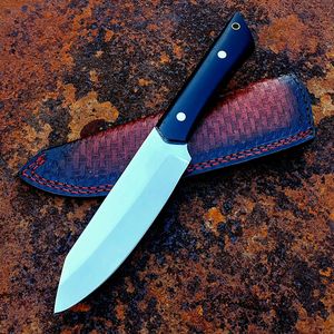 Cuchillo de Caza de Hoja Fija Premium con Mango Negro, Cuchillo Artesanal para Bushcraft y Actividades al Aire Libre con Funda de Cuero, Venta al Por Mayor OEM - Product Image 4