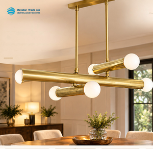 Luminaire suspendu moderne en laiton Daystar Trade, 10W, 2700K, blanc chaud doux, CRI 90, anti-éblouissement, luminaire de plafond contemporain pour intérieur - Product Image 1
