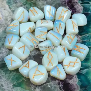 Opalite runa pedra conjuntos de pedras fornecedor agate | natural de pedra preciosa feng shui in; 7903232 gravura RUNES-052 esculpido