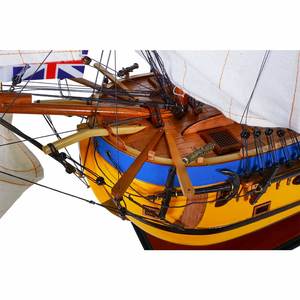 Modèle de bateau HMS Endeavour en bois artisanal OMH, peint, style nautique, objets de collection, décorations, cadeaux, Vietnam, 93x30.5x87 cm - Product Image 4