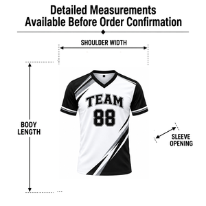 เสื้อกีฬาคอวีแบบยูนิเซ็กซ์ พิมพ์ลายแบบซับลิเมชั่น แขนสั้น โพลีเอสเตอร์ 100% หมายเลขทีม 88 ชุดยูนิฟอร์มตาข่ายระบายอากาศแบบสั่งทำพิเศษ - Product Image 1