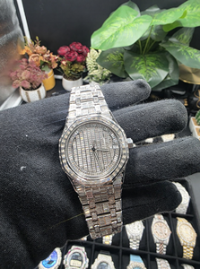 Stainless Steel With Baguette Moissanite Diamond Iced Out <b>Wrist</b> <b>Watch</b> Style Fully Paved Dial Hip Hop Statement <b>Watch</b> <b>For</b> <b>Men</b> - Product Image 3