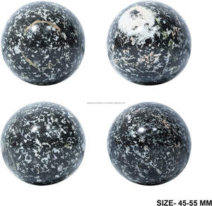 Esfera de cristal de jaspe negro con soporte de Metal, esfera curativa, escultura de bola, figurita para Fengshui, adivinación, decoración del hogar - Product Image 3