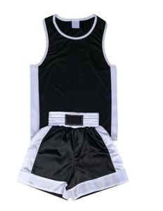 Conjunto de Boxeo Personalizado: Pantalones Cortos de Satén con Chalecos, Trajes de Boxeo de Alta Calidad, Malla Transpirable Interlock, Logotipo y Color Personalizables - Product Image 1