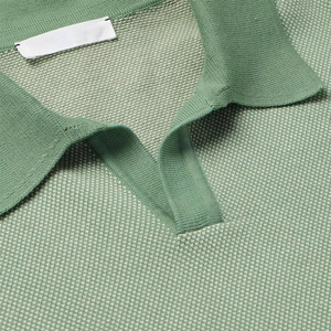 Polo de punto de manga corta para hombre, verde liso, algodón, casual, corte regular, transpirable, teñido liso, 100% algodón - Product Image 6