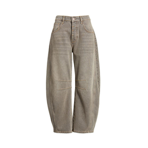 OEM <b>women</b>’s <b>cropped</b> wide leg <b>jeans</b> denim wholesale <b>women</b>’s denim pants for fashion retailers bulk supply - Product Image 4