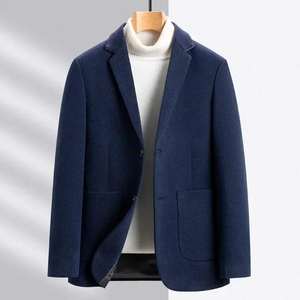 Veste de Costume Rétro Marron pour Homme, en Laine, Style Business Formel, Fermeture Simple Boutonnage, Col Revers Élégant, Coupe Slim, Blazer Décontracté pour Homme - Product Image 2