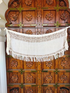 Falda Cruzada Boho de Lino/Algodón para Mujer, Suave, Ecológica, de Secado Rápido, con Flecos y Borlas, Estampado Geométrico, Ajustable - Product Image 2