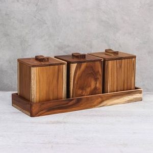 Wooden Salt <b>Storage</b> <b>Jar</b> with Lid Spoon Cylinder Shape Classic Design 250mL Eco-Friendly Air Tight <b>Kitchen</b> Condiment Container - Product Image 3