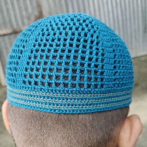 Chapeau Kufi musulman en maille tricotée à la main de qualité export, unisexe, couleur unie, ajustable, extensible, respirant, bonnet chimio, turban en coton - Product Image 3