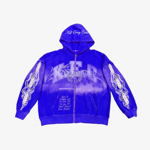 Ensemble sweat-shirt et short tie-dye violet pour homme, streetwear unisexe, manches longues, fermeture éclair sur le devant, poche, ensemble de survêtement - Product Image 3