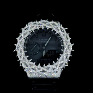 Montre de luxe pour homme style G-Shock avec bracelet en acier inoxydable effet diamant, étanche, résistante aux chocs, numérique, sportive - Product Image 1