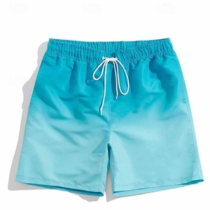 Pantalones Cortos Deportivos con Estampado Digital Ecológico en Color Degradado para Hombre, de Secado Rápido, con Cordón Ajustable, Cintura Elástica, Estilo Casual de Verano, Corte Regular - Product Image 3