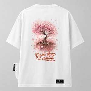 ผู้ผลิตเสื้อยืดคอตตอนพรีเมียมแบบกำหนดเอง เสื้อยืดโอเวอร์ไซส์ลายกราฟิกคุณภาพสูงสำหรับผู้ชายและผู้หญิง ดีไซน์ลายพิมพ์ต้นซากุระสุดอินเทรนด์ - Product Image 5