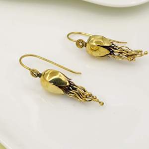 Pendientes Colgantes de Latón Chapado en Oro con Diseño Floral, Estilo Bohemia, Joyería Unisex, Diseño Único, Accesorio de Moda, Regalo - Product Image 2
