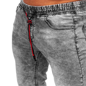 Pantalones Cortos de Mezclilla Rectos de Corte Regular, Lavados, Teñidos, Transpirables, de Cintura Media, Casuales para Hombre, 100% Algodón, Cierre con Cordón, de Secado Rápido - Product Image 6