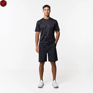Ensemble de shorts de sport pour homme, écologiques, 100% coton, motif uni numérique, légers, avec cordon de serrage à la taille, pour la course à pied et l'entraînement décontracté - Product Image 2