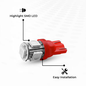 Ampoules LED Roadpower Red T10, lot de 10, CANbus, sans erreur, Plug and Play, économise la durée de vie de la batterie tout en offrant une puissance élevée - Product Image 3