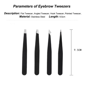 Juego de Pinzas para Cejas Profesionales de Acero Inoxidable, Punta Puntiaguda, Ecológicas, Duraderas, de Alta Calidad, con Empaque Personalizado con Logotipo, para Uso Estético - Product Image 6