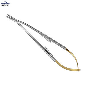 Portaagujas Manual Modificado CASTROVIEJO 18cm Plata Clase I 30 Posiciones de Mandíbula Certificado CE - Product Image 1