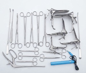 Ensemble de 10 instruments de gynécologie BASIC ENT pour laparotomie, en acier inoxydable, stérilisables et réutilisables - Product Image 1
