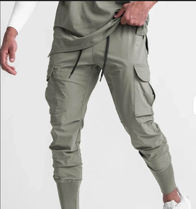 Pantalones Cargo Beige para Hombre, Cintura Elástica, Múltiples Bolsillos, Joggers Casuales, Transpirables, de Algodón, para Primavera - Product Image 6