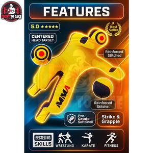 Nuevo Muñeco de Lucha MMA Profesional Reforzado de Alta Resistencia en Amarillo y Negro con Cremallera Trasera de Lona, Hecho a Medida - Product Image 6