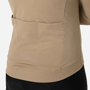Maillot de cyclisme beige à manches courtes, fermeture éclair intégrale, col montant, léger, respirant, séchage rapide, 100 % polyester, imprimé par sublimation - Product Image 3
