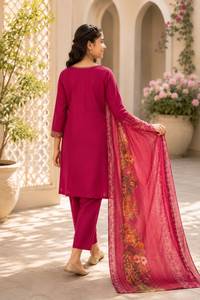 Conjunto de Kurta y Pantalón de Seda Romana para Niñas con Dupatta, Diseño Único, Vestido Tradicional Elegante para Festivales y Ocasiones Especiales en Venta - Product Image 4