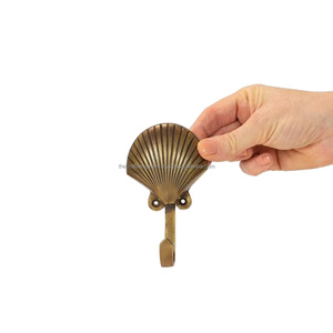 Hot Sell Brass Shell <b>Hook</b> Hardware Items Antique Finish <b>Wall</b> <b>Hook</b> Easy Installation Type Home Decor - Product Image 1