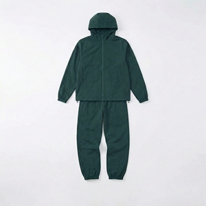 ชุดวอร์มสีเขียวสุดเทรนดี้สำหรับกิจกรรมกลางแจ้ง |   เสื้อแจ็คเก็ตและกางเกงกันน้ำน้ำหนักเบา |   ชุดกีฬาแบบ OEM ตามสั่ง - Product Image 1