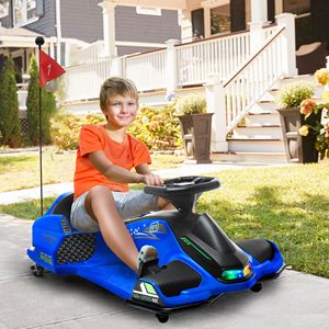 Go-Kart Elettrico Blu 12V con Avvio Lento, Musica, Luci, Trazione 4x4, Freno a Disco, Motore Personalizzato per Bambini da 1 Anno - Product Image 2
