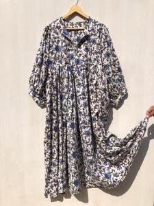 Robe de nuit d'été à imprimé floral, séchage rapide, col en V, 100 % coton, pour femme, taille XL, idéale pour les fêtes de printemps, demoiselle d'honneur, vente en gros - Product Image 2