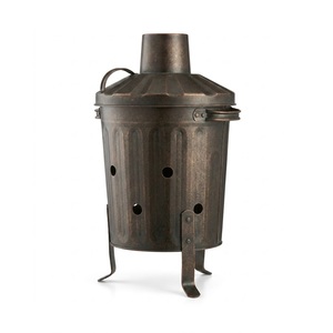 Incinerador de jardín de metal galvanizado de estilo moderno para la eliminación de residuos domésticos y de jardín, contenedor de combustión exterior con tapa y asas. - Product Image 2