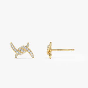 Beautiful 14k Gold Plated 925 Sterling <b>Silver</b> Knot Unique Stud <b>Earrings</b> Shape Small Pure <b>Solid</b> Stud <b>Earrings</b> Fine Jewelry - Product Image 3
