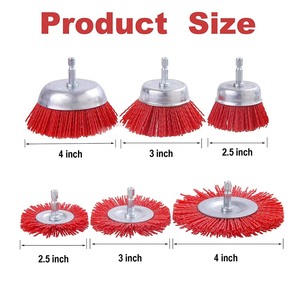 Brosses <span class=keywords><strong>à</strong></span> fil abrasif 3 pièces assorties, ensemble de brosses <span class=keywords><strong>à</strong></span> <span class=keywords><strong>perceuse</strong></span> en nylon de 4 pouces, parfaites <span class=keywords><strong>pour</strong></span> l'élimination de la rouille, de la corrosion et de la peinture - Product Image 6