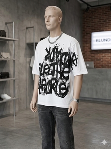 T-shirt blanc à manches courtes pour homme, imprimé lettres pailletées, col rond, coupe oversize, décontracté, tricoté, face avant en soie respirante, style urbain - Product Image 4