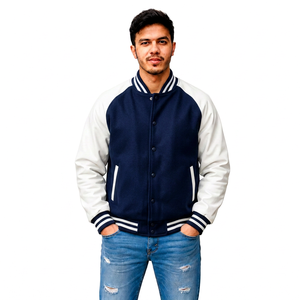Blouson universitaire personnalisé avec bordures contrastées, fabricant de vêtements streetwear, fournisseur de vêtements en gros à marque privée - Product Image 3