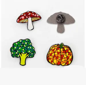 Bombinha de cogumelo para personalização, vegetais, cogumelo, pino da lapela da moda, desenho animado fofo, venda imperdível