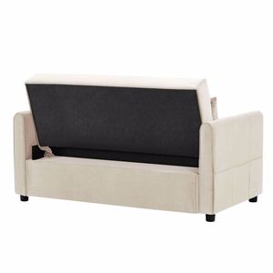 Adjustable Backrest Sofa Bed with Pull-Out Feature 2 Lumbar <b>Pillows</b> for <b>Small</b> Living Spaces Apartments Bedrooms - Product Image 6